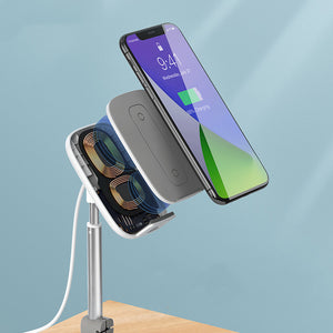 Compatible with Apple, Baseus 15W Wireless Charger Stand for iPhone Samsung Xiaomi Adjustable Tablet Stand Desktop Phone Stand for iPad Pro Air