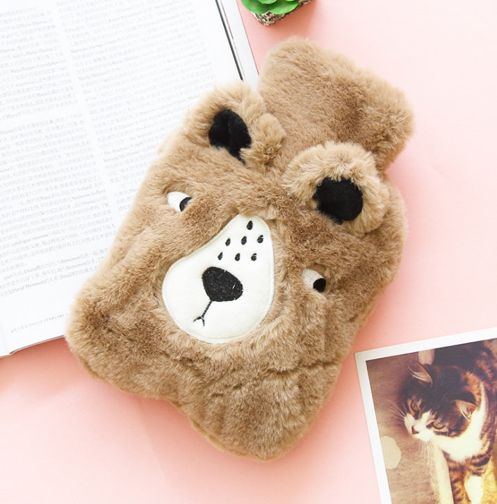 Creative Hot Water Bottles Winter Cute Cartoon Hot Water Bag Cat Animal Plush Warm Water Bags PVC Hand Warmer Water-Filling Bag