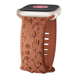 Embossed Silicone Rose Watch Strap