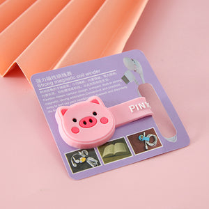 Cute Silicone Cartoon Magnetic Desktop Cable Organizer