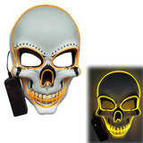 Glowing Mask Scary Ghost Face Halloween Funny White Skull Mask LED Glowing Props