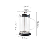 French  Pot Stainless Steel  Filter Pressure Pot Glass Tea Infuser Portable Milking