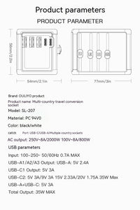 International Universal Travel Conversion Plug Dual C Socket