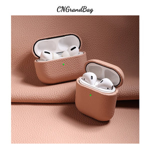 Portable Leather Litchi Pattern Bluetooth Earbuds Case