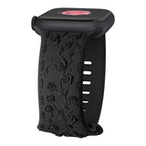 Embossed Silicone Rose Watch Strap