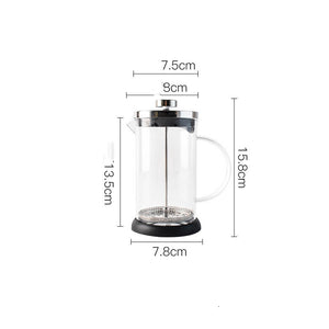 French  Pot Stainless Steel  Filter Pressure Pot Glass Tea Infuser Portable Milking